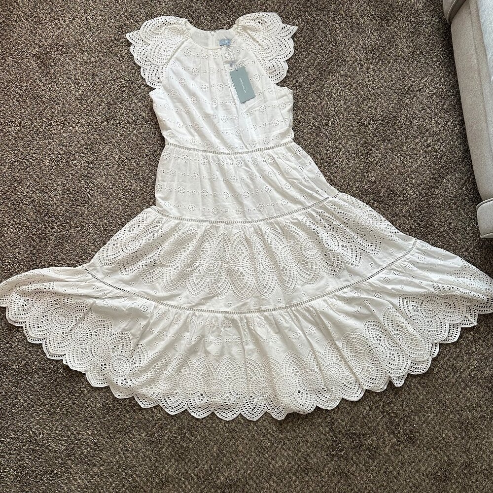 NWT- Antonio Melanie (size 12) eyelet white dress.